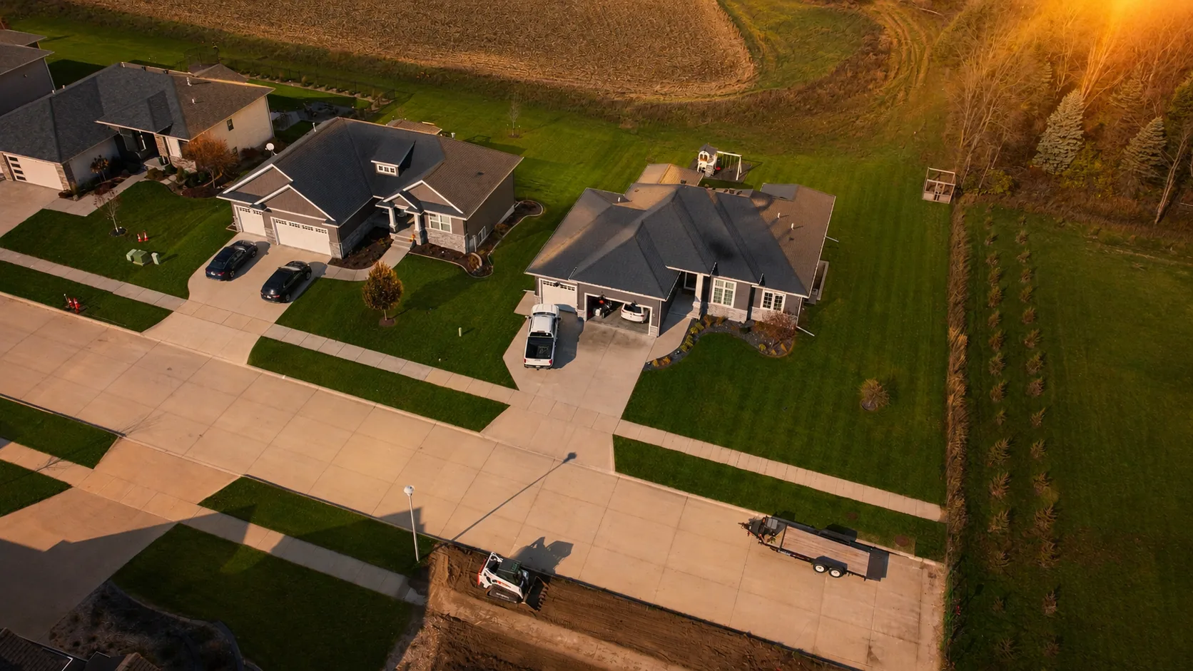 Aerial view of an Eastern Iowa neighborhood