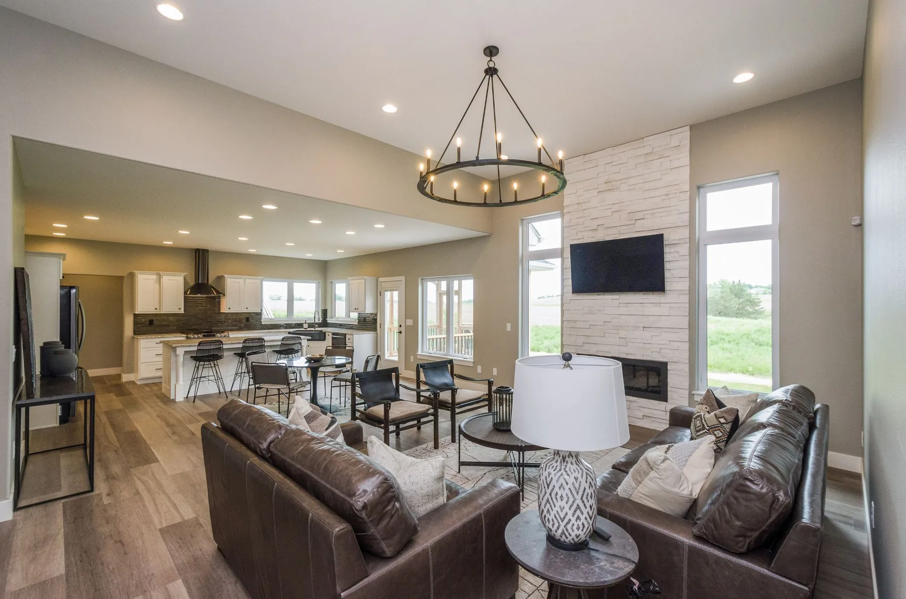 Great room in a home